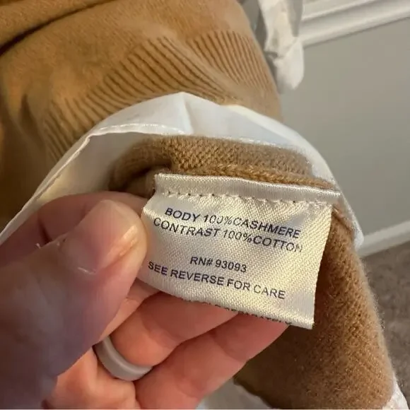 Tuckernuck Tyler Boe Tan Camel Cashmere White Long Sleeve Mini Dress XS - Picture 9 of 12